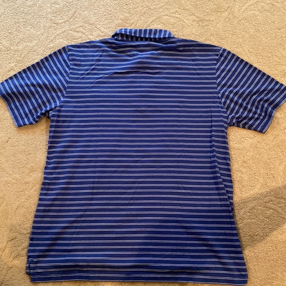 Men’s Peter Millar Blue and White Striped Polo Size Large - Picture 5 of 5